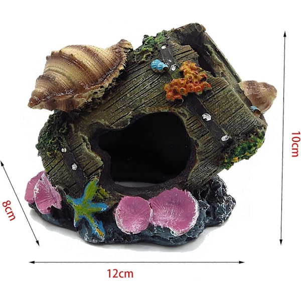 Akvarium Ornament Utsikt av Steinete Hule med Grønt Gress for å Gjemme Re