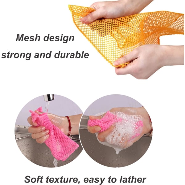 4 stk. Mesh Net Rengjøringsklut Innovativ Anti-Stick Net Oppvaskklut