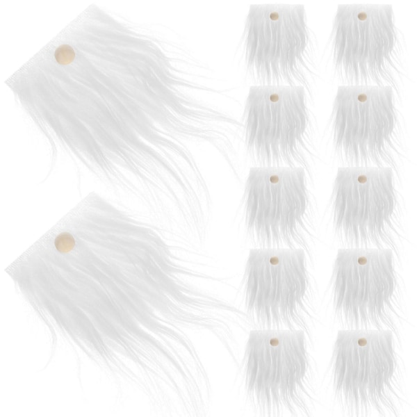 1 Set Falska Skägg och Träkulor Kit Förklippta Tomteskägg Tomte Tillverkningsmaterial