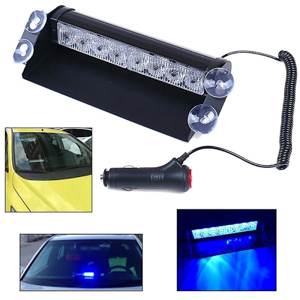 /#/Led Blå Nødpoliti Bil Lastbil Instrumentbræt Advarsel Flash Strob/#/