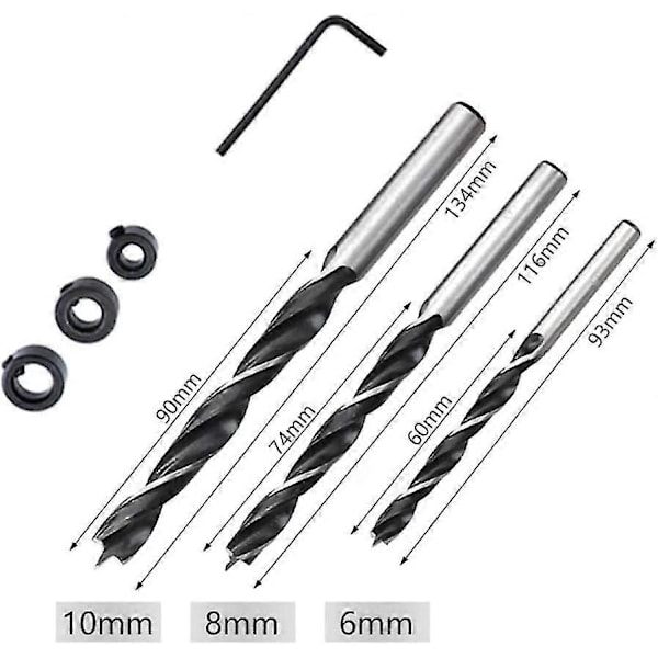 Vertikalt Självcentrerande Dowel Jig Kit, Dowel Borrguide, 2.75\" Aluminiumlegering 3-Håls Borrguide