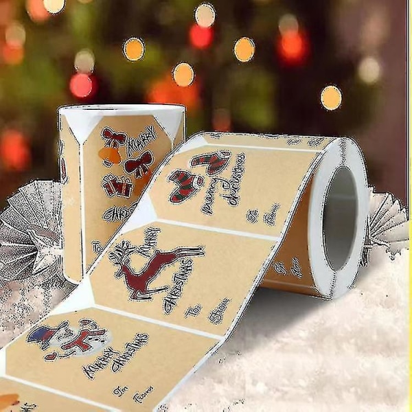 Kawaii juletiketter Försegling klibbigt klistermärke Estetiskt kraftpapper Tack brevpapper Dekorativ klippbok