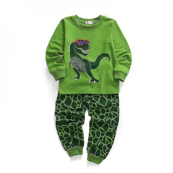 2-delat Set Julklapp Pojkar Pyjamas Dinosaurie Nattkläder Bomull Småbarnskläder Barn Sovkläder Vinter