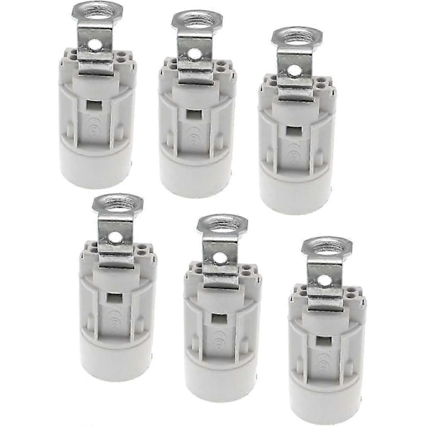 E14 flamlampssockel, termoplast, grå, SES 52mm hög, 1/8 IPS gänga 6-pack