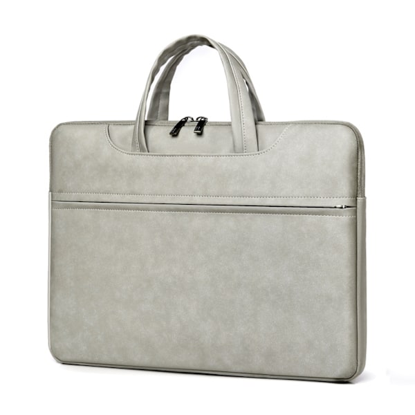 #Laptopväska 15,6 tum Läder Unisex Aktväska Vattentät Hållbar#