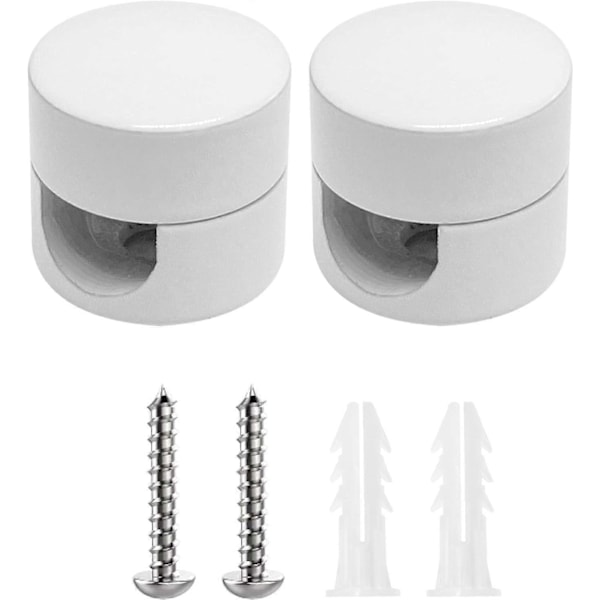 Kabelholder i aluminium for vegg og tak [4 stk, hvit] Takfeste med skruer og plugger, overflatemontert kabelholder for dine DIY-prosjekter, 18*16mm