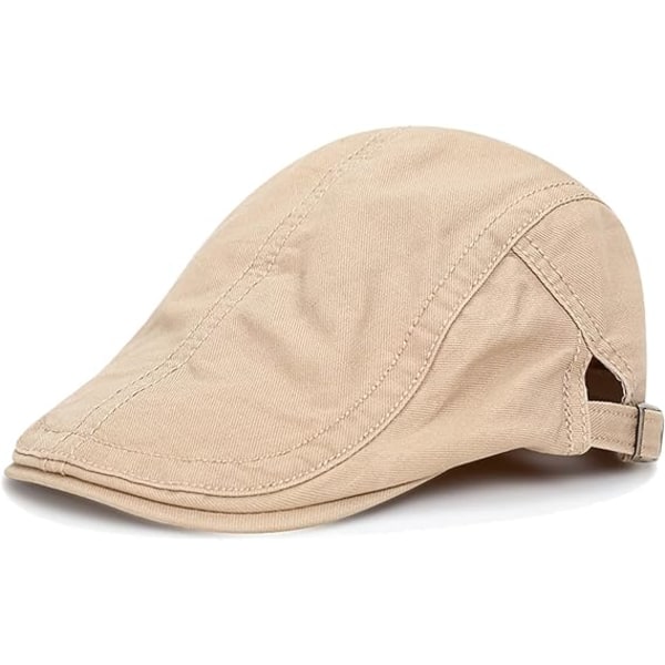 Justerbar vintage baskerhatt i bomull för män, platt hatt som andas,