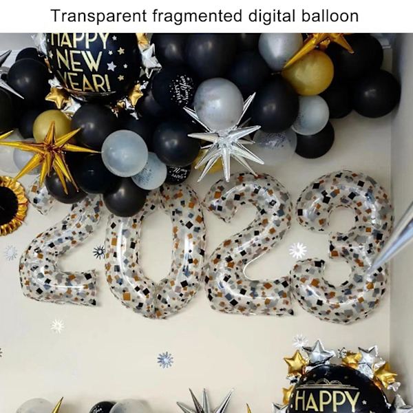 Sifferballong Iögonfallande Kreativ Uppblåsbar Dekorativ Utsökt Fragmenttryck Födelsedagsfest Ballong Party Tillbehör Kaesi2