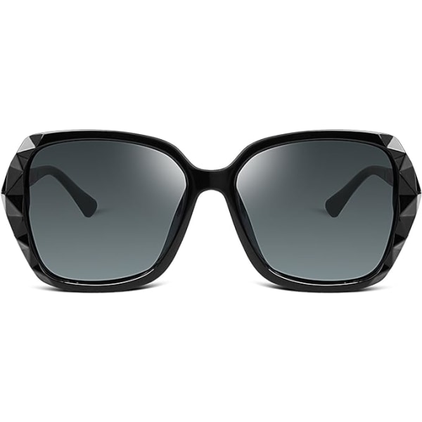 #Damsolglasögon Polariserade UV400-skydd Överdimensionerade glasögon Klassiska solglasögon med stor ram för kvinnor B2289#