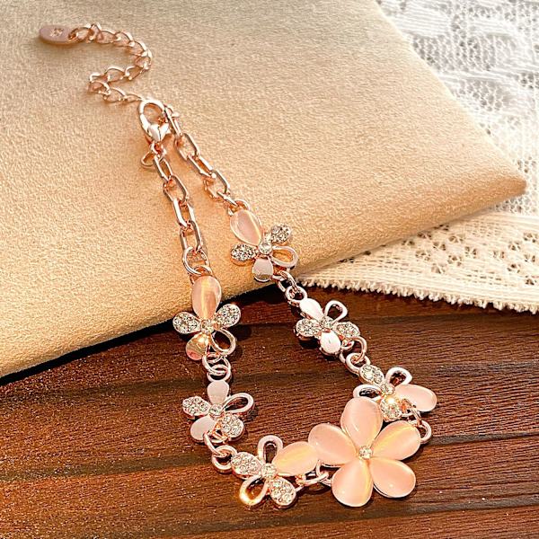 #Rosa blomsterarmband för kvinnor#