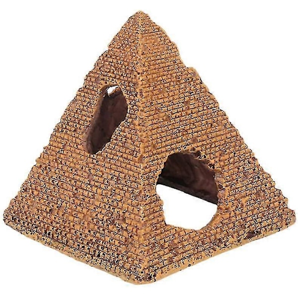 Egyptisk Pyramide Resin Akvarium Ornament Til Fisk Reje Habitat Akvarium Landskabsdekoration (1 stk., Brun)