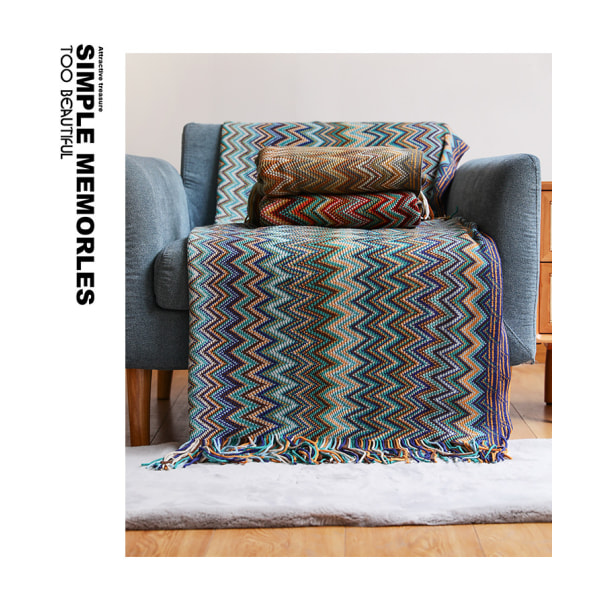 Bohemian Throw Blanket Ilmastointi Nappeitto Paksu sohva Bl