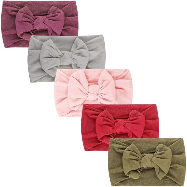 #5-pack Babyhuvudband Babyflicka Huvudband Hårband Rosett Hårband Huvudband Tillbehör Babyflicka Småbarn Turban Huvudband#