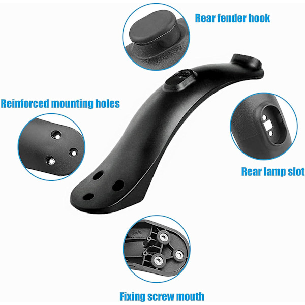 Bakre Stänkskärm Scooter Fender Fäste Scooter Tillbehör Kompatibel för Xiaomi M365/Pro 1S Scooter Svart