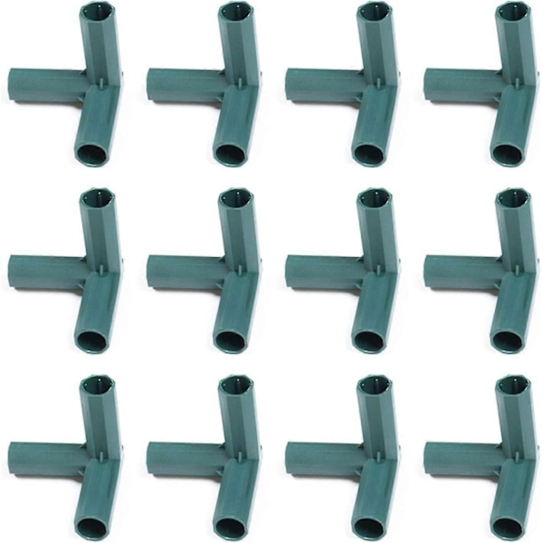 12-pack 3-vägs 16 mm PVC växthusramskopplingar