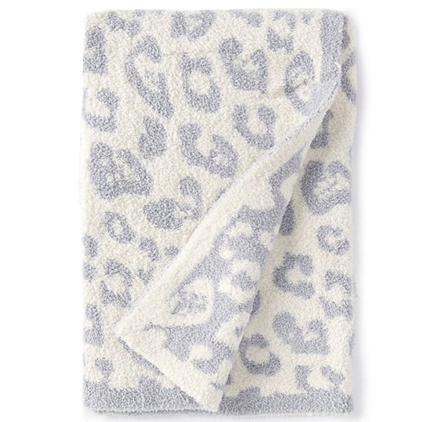 *Ullpledd strikket teppe plus fløyel strikket jacquard teppe leopard teppe*