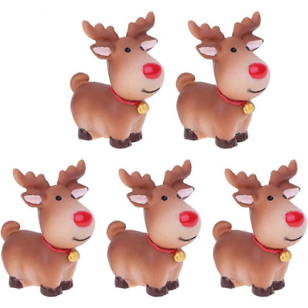 5 kpl Mini Poro Patsas Sarjakuva Sarvi Hirvi Hirvi Kuvio Figuri