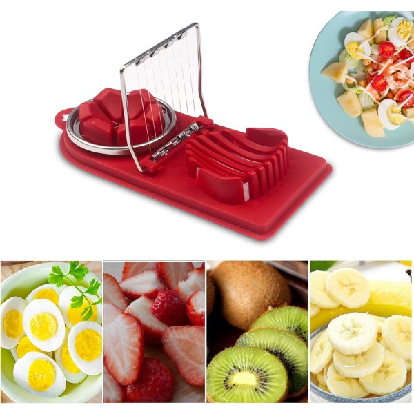 Ägg Slicer Cutter Ägg Slicer, 2 i 1 Rostfritt Stål Ägg Slicer, Mu