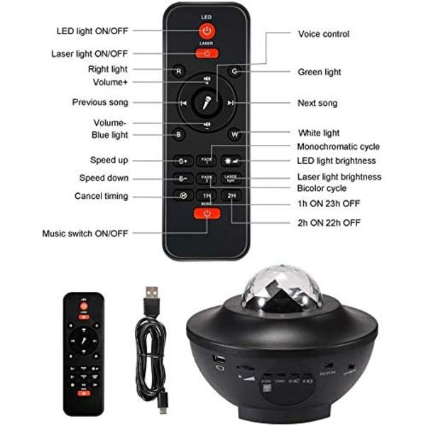 #Stjerneprojektor, stjerneprojektor natlampe med bluetooth højttaler#