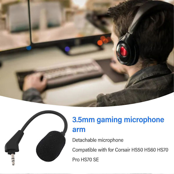 Avtakbar Roterbar Gaming Mikrofon Erstatning for Corsair HS50 HS60 HS70 Pro HS70 SE