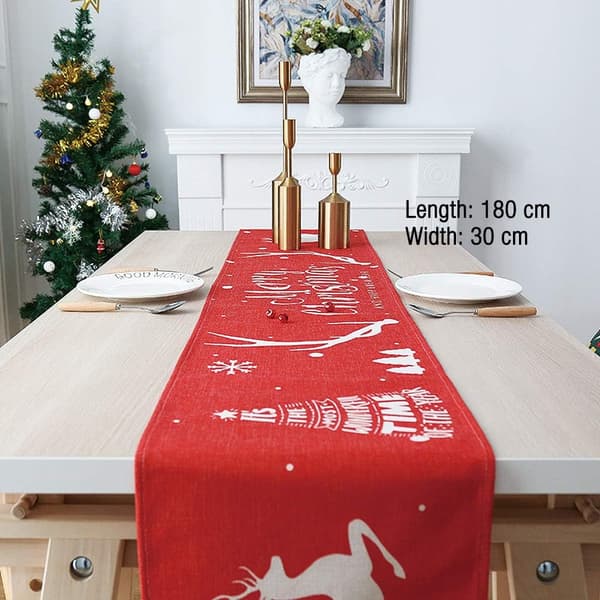 *Rød julebordløper, bordløper med julemønster,*