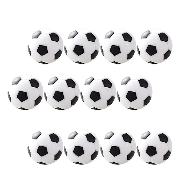 12 stk. 3,1 cm Klassisk Mini Fodbold Legetøj Bordfodbold Fodbolde Udskiftningsbolde Bordplade Resin Fodboldspil Tilbehør (Sort)