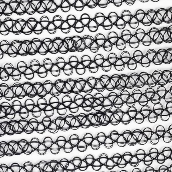 #12-pak Choker Halskæde - One size Sort one size#