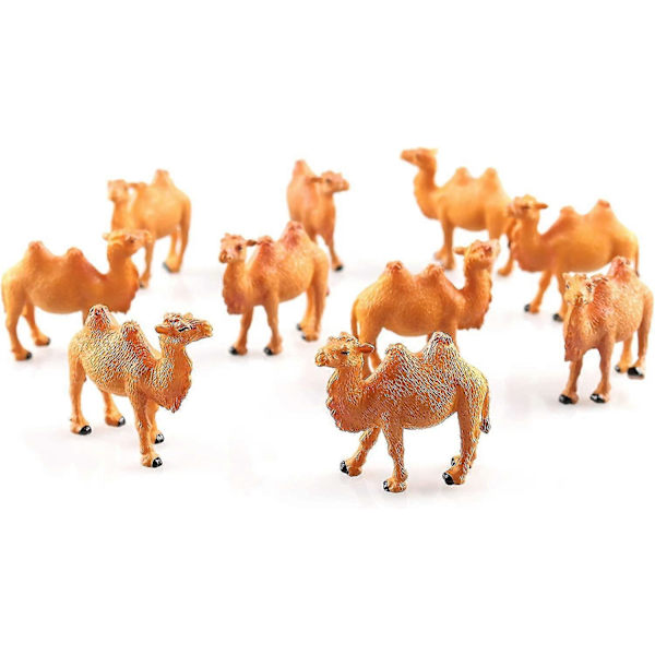 10 st Kamelfigurer Handmålade Kamelfigurer Miniatyr Djur Staty Vilda Baktriska Kameler Kamel Djurmodell Bord Skrivbord Djurfigur Ca