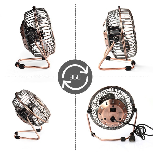 Mini USB Bordventilator Fleksibel 360° Rotation Kølende Bordventilator