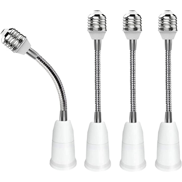 4 stk. E27 til E27 Forlænger, Forlængerlampe Adapter, Pæreforlænger