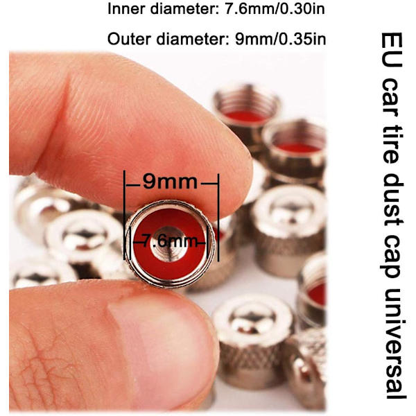 16 st Aluminium Ventilhattar (Silver) Bil Dammhattar Däck Hjul Stam