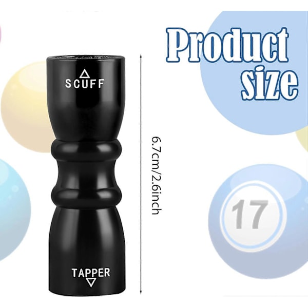 3-in-1 Pool Cue Tip Shaper/Scuffer/Aerator Pool Cue Tip Tool Ruostumattomasta teräksestä valmistettu Pool Cue Stick -korjaustyökalu Biljardi Pool Cue -tarvikkeet (musta)