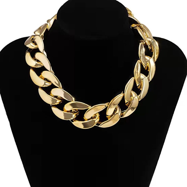 #Sæt af 4 Overdrevne Akryl Store Kæde Halskæder Kvinder Statement Hip Hop Twisted Chunky Tyk Choker Gothic Smykker#