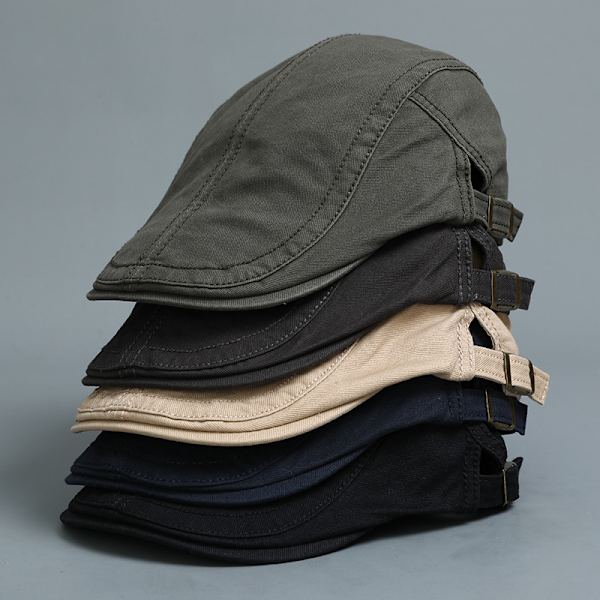 Herrar Justerbar Bomulls Retro Beret Hatt Marinblått Solskydd