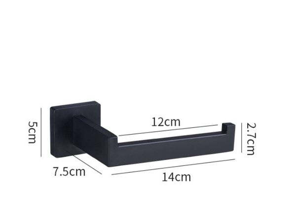 Sort Toiletpapirholder, Rustfrit Stål Rulleholder Toiletpapir