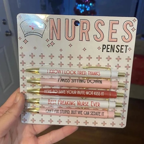 5-pack Roliga Pennor för Sjuksköterskor, Nyhetspennor för Medicinska Assistentar