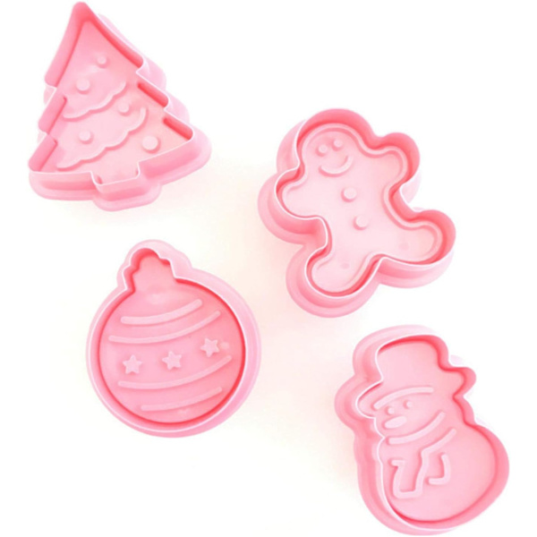 *4 st 3D Julgran Snögubbe Lykta Pepparkaksgubbe Bakning*