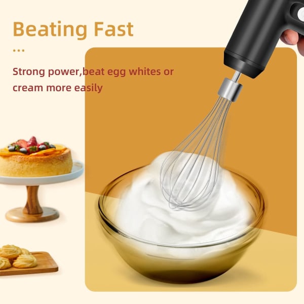 /#/Stainless Steel Electric Hand Mixer, USB Rechargeable Electric H/#/