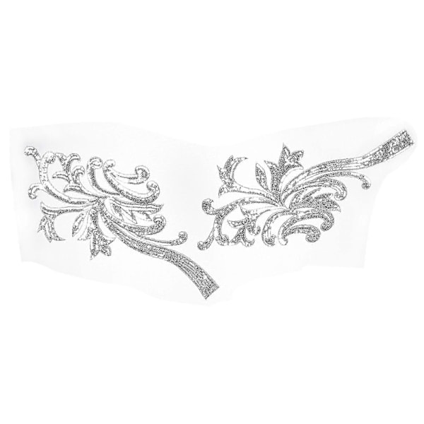 1 Par Broderi Patch Handgjorda Paljetter Blommor Subventioner Klädtillbehör