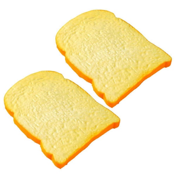 2 st PU Falska Toast Skiva Modell Simulering Toast Låtsaslek Bröd Leksak Realistisk Falsk Bröd Modell