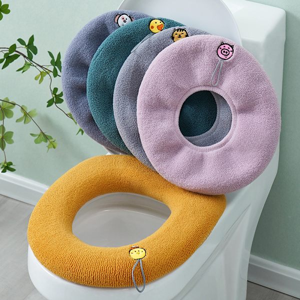 5 osainen universaali neulottu pestävä wc-istuimen pehmuste, kotitalous