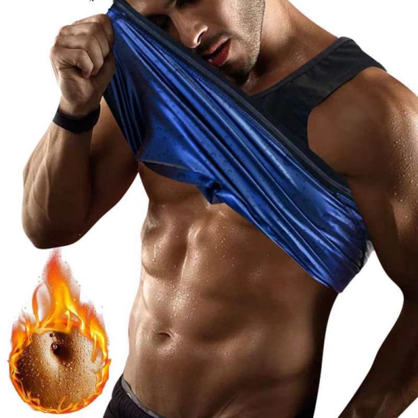 #Miesten hikitankkitoppi laihdutusliivi Fitness T-paita Sauna Effect Sport Body Shaper#