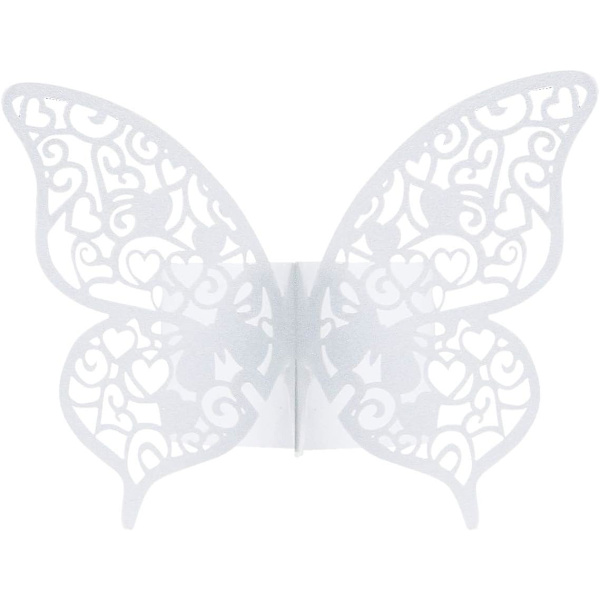 50 x Butterfly Serviettringer, Perlemorsring Serviettpapir, for Bryllup