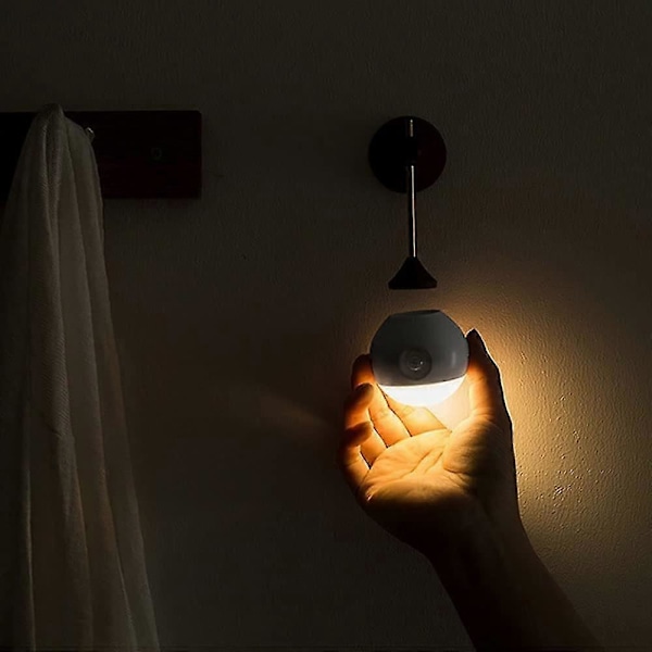 LED Skrivebordslampe Magnetisk Natlys ABS Nøglekontakt Menneskekropsinduktion + Infrarød Induktion 3000k Soveværelse Søvnindretning
