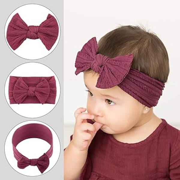 #Baby Pandebånd  Super Blød Strækbar Knude Baby Turban  Flerfarvet Knude Pandebånd Hårbånd til Nyfødt Baby Piger  Baby Toddler Hårbånd#