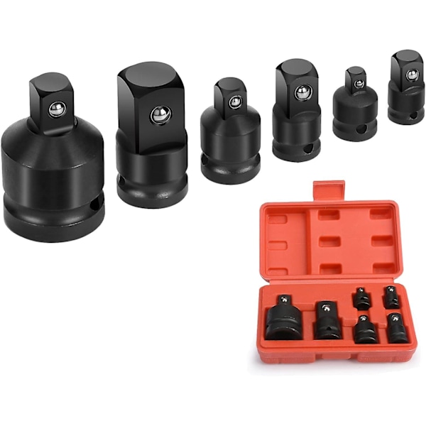 6-pakning Pipenøkkeladaptere Reduksjonsstykker for 1/4\", 3/8\", 1/2\", 3/4\" Pipeomformer
