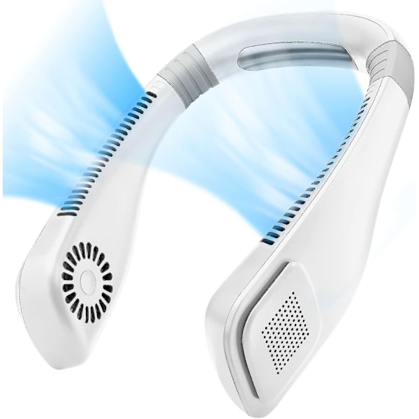 Bærbar halsventilator Mini halsventilator Komfortabel kølig luftstrøm 360, 3 hastigheder Stille stærk vind, USB genopladelig lille