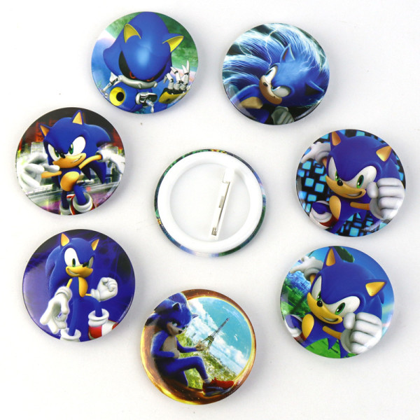 #Pakke med 12 Sonic Sonic Badges Runde Badges#