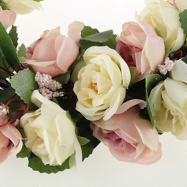 2 Styk Hjerteform Kunstig Silke Rose Blomsterkrans Vinduesophæng Dekoration