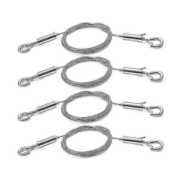 Justerbar billedophængningswire 4 stk. spejlrammesæt - kraftig rustfri stålwire 3 meter x 1,5 mm